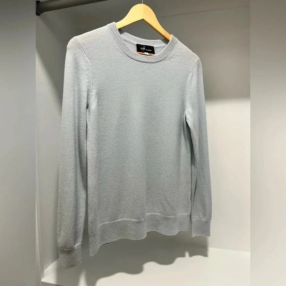 Soft by Nadaam Light blue 100% Cashmere Crew Neck Sweater womens size small - Picture 3 of 10
